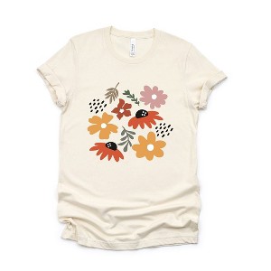 Simply Sage Market Women's Abstract Flowers Short Sleeve Graphic Tee - 1 of 4