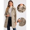 INSPIRE CHIC Women's Winter Peter Pan Collar Double Breasted Slant Pocket Button Down Belted Pea Coats - 2 of 4