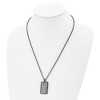 Black Bow Jewelry Stainless Steel Black Plated & Brushed Dog Tag Necklace, 22 Inch - 3 of 4