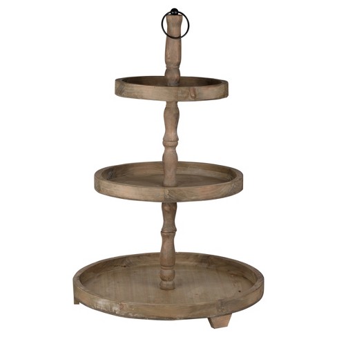 Parisloft 3-Tiered Wood And Metal Tray Stand In The Serving Trays Caddies  Department At