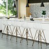 LeisureMod Cresco Modern Acrylic Bar Stool – Gold Steel Base and Footrest Counter Height Chair for Kitchen, Breakfast Bar, or Dining Area Set of 2 - 3 of 4