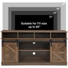 CENGHU TV Stand for Television up to 65" , Modern Mid Century Entertainment Center with Sliding Barn Door, Storage Cabinet Table Living Room, Brown - 3 of 4