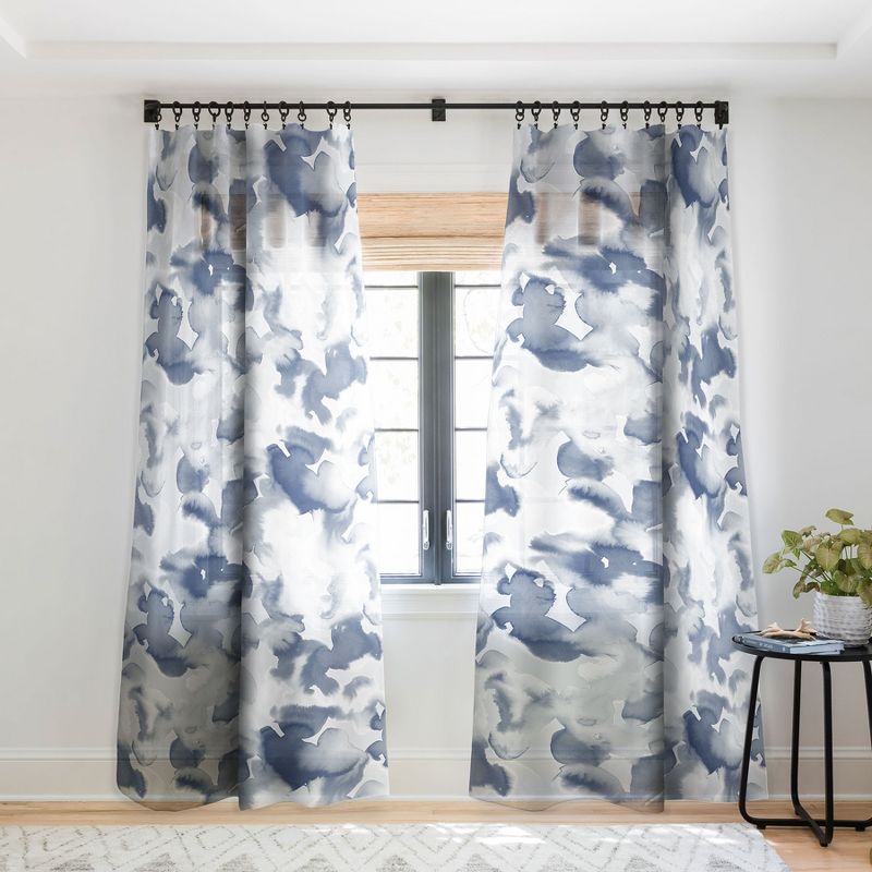 Jacqueline Maldonado Clouds Slate Blue Grey Set of 2 Panel Sheer Window Curtain - Deny Designs, 2 of 7