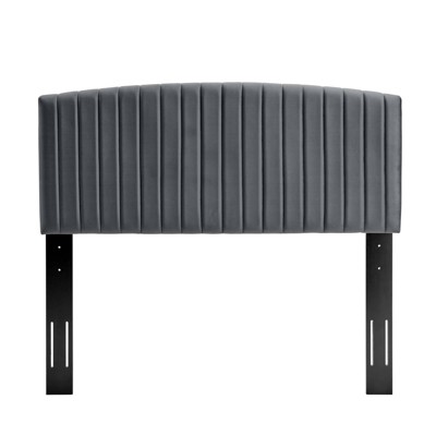 Charcoal Twin Upholstered Tufted Velvet Headboard