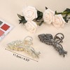 Unique Bargains Women's Flower Metal Hair Claw Clip Gold Tone Black 2 Pcs - 3 of 4