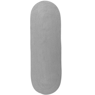 Colonial Mills Reversible Flat-Braid (Oval) Runner Braided Runner, Grey 2'4"x15', Oval Shape