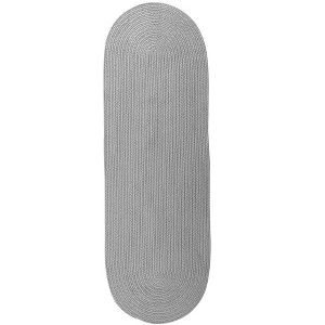 Colonial Mills Reversible Flat-Braid (Oval) Runner Braided Runner, Grey 2'4"x15', Oval Shape - 1 of 2