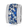 Ross-Simons 4.60 ct. t.w. Simulated Sapphire and 1.50 ct. t.w. CZ Ring in Sterling Silver - 3 of 4
