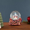 Northlight Musical Joy Gingerbread Sleigh with Snowman Christmas Snow Globe - 5.25" - 2 of 4