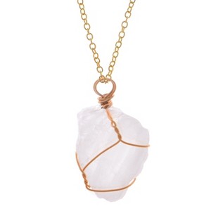 Natural Stone Chain Irregular Healing Crystal Raw Quartz Handmade Wrapped Gemstone Necklace for Women Men - 1 of 4