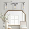 DORESshop 24 in. 3-Light Industrial Brushed Nickel Vanity Light Fixtures for Bathroom with Clear Glass Shades - 2 of 4