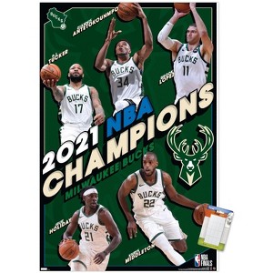 Trends International NBA Milwaukee Bucks  - 2021 NBA Finals Champions Unframed Wall Poster Prints - 1 of 4