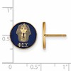 Black Bow Jewelry 14k Yellow Gold Plated Sterling Silver Phi Sigma Sigma Greek Life Stud Earrings - 2 of 3