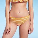 Women's Striped High Coverage Bikini Bottom - Kona Sol™ Gold
