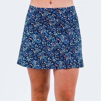 Calypsa Women's Chlorine Resistant Short A-line Swim Skort