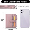 Clotth Womens Wallet - Slim RFID Blocking Bifold Wallet Minimalist PU Leather with Zipper Coin Purse | 10 Card Slots - 3 of 4