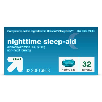 Diphenhydramine HCl Maximum Strength Nighttime Sleep Aid Softgels - 32ct - up & up™