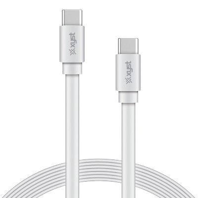 XYST™ 4-Ft. Flat USB-C® to USB-C® Cable, White