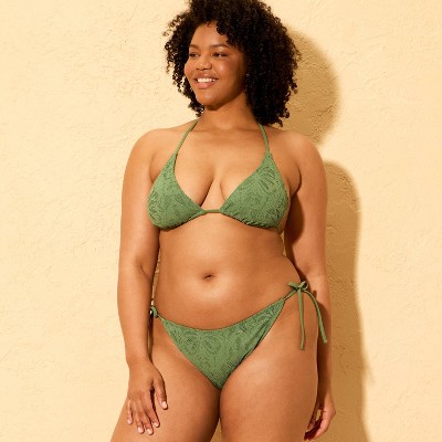 Shade & Shore Women's Palm Crochet Side-Tie High Leg Medium Coverage Bikini Bottom - Shade & Shore™ Green M — фото 4