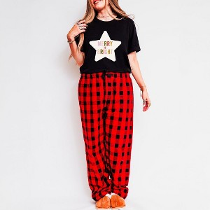 Simply Sage Market Women's Merry and Bright Star Pajama Set - 1 of 4