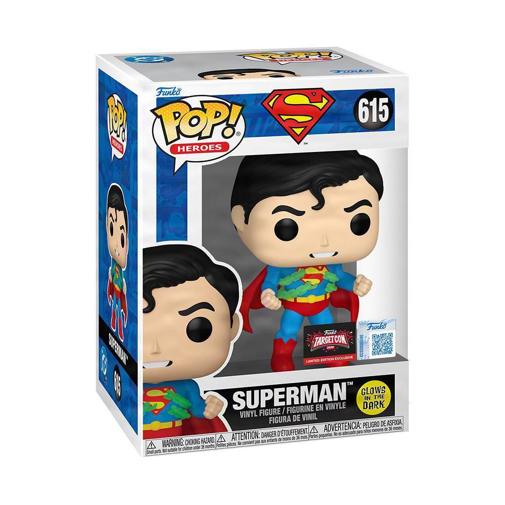 Photos - Action Figures / Transformers Funko POP! Heroes: Superman Glow In The Dark Exclusive Vinyl Figure #615  (Target Exclusive)
