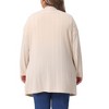 Agnes Orinda Women's Plus Size V Neck Long Sleeve Pocket Ribbed Knit Loose Button Up Casual Cardigan - 4 of 4
