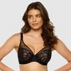 Paramour Women's Lotus Embroidered Unlined Bra - Black 34H