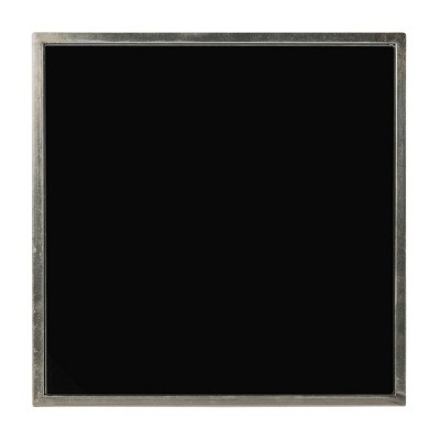 Kiley 18'' Square Black Glass & Silver Metal Accent Table