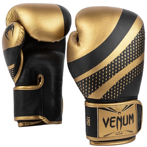 Venum Lightning Hook and Loop Boxing Gloves - 12 oz. - Gold/Black