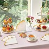 Blue Panda BLUE PANDA 50 Pack Pink & Gold Petal Floral Paper Napkins, 6.25x6”, Scalloped Napkins for Party, Wedding, Anniversary - 3 of 4