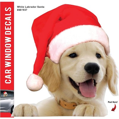 LEMONSODA Car Window Decal -  3D -  (White Labrador Santa)