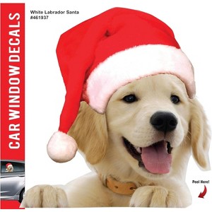 LEMONSODA Car Window Decal -  3D -  (White Labrador Santa) - 1 of 1