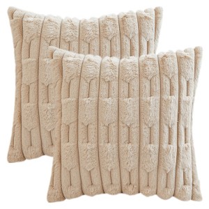 REGALWOVEN Solid Luxury Soft Plush Throw Pillow Covers for Home Decor 16 x 16 Inch 2 Pcs - 1 of 4