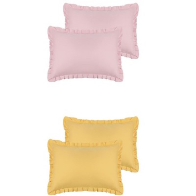 Unique Bargains Envelope Closure Ruffle Pillowcases Queen 20"x30" 4 Pcs