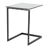 Zenn Contemporary End Table in Black Metal and Clear Glass Table Top by LumiSource - 3 of 4