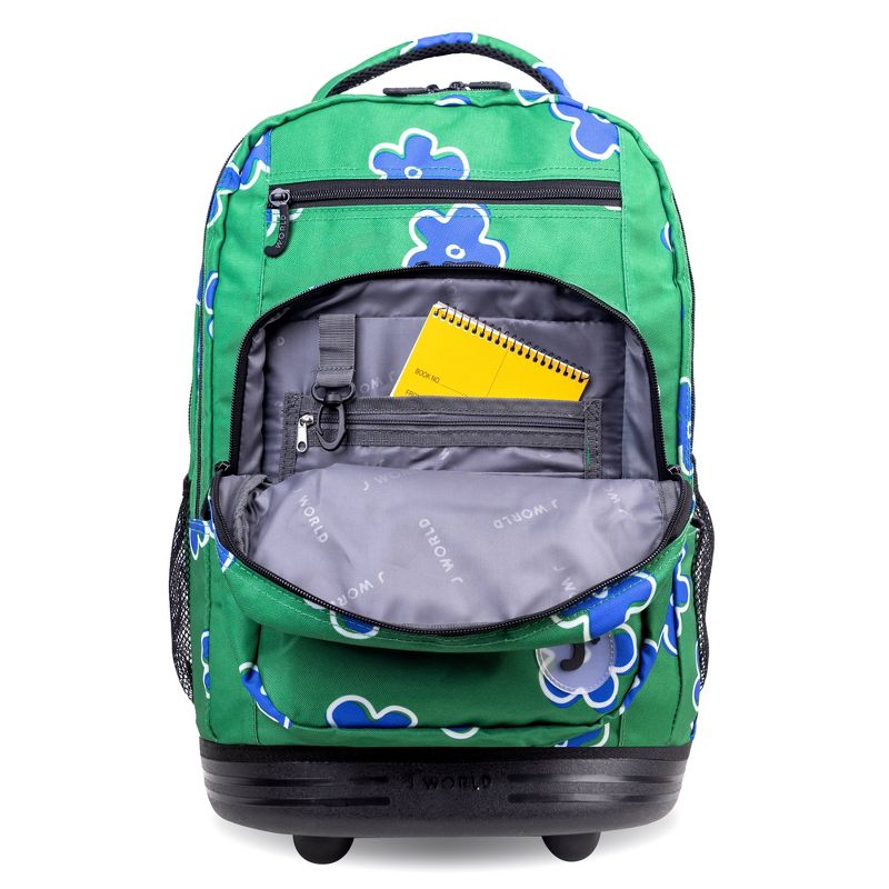 JWorld Sundance 20&#34; Laptop Rolling Backpack - Picnic: Unisex, Wheeled, for School & Travel, Floral Pattern, 5 of 10