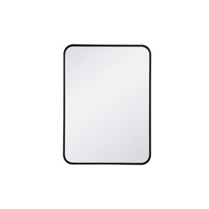 Elegant Lighting Soft corner metal rectangular mirror 22x30 inch in Black - 1 of 4