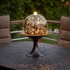 Sullivans 19.75" Leaf Pattern Metal Dome LED Fountain , Gray - 3 of 4
