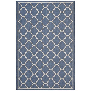Modway Avena Moroccan Quatrefoil Trellis 8x10 Indoor and Outdoor Area Rug - Blue and Beige,  100% Soft Polypropylene ,  Tight Low Pile Weave - 1 of 4