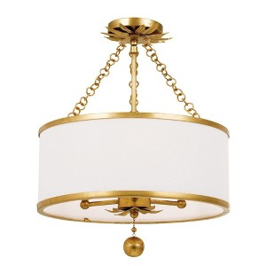 Crystorama Lighting Broche 3 - Light Semi-Flush Mount in  Antique Gold - 1 of 4