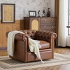 Christopher Knight Home Andrew Upholstered Button Tufted Swivel Club Chair with Roll Arms - 2 of 4