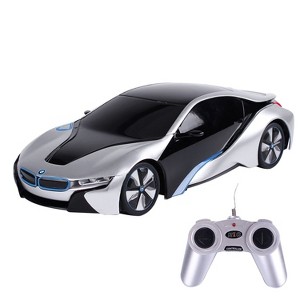 Link 1:24 RC BMW I8 Concept Radio Remote Control RC Sports Car - Silver - Ready! Set! Go! - 1 of 4