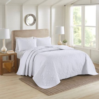 Sapphtopaz 3-Piece Reversible Bedspread Set, Oversized Medallion Quilted Coverlet with Matching Shams, Ultra-Soft Microfiber Fabric Bedding Set