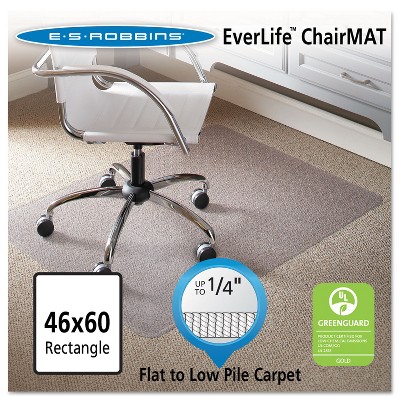 3'10"x5' Rectangle Solid Office Chair Mat Clear - ES Robbins