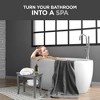 Bamboo Shower Bench Spa Stool - Wood 2-Tier Seat, Foot Rest Shaving Stool with Non-Slip Feet + Storage Shelf - Seat Organizer for Bathroom Living Room - 3 of 4