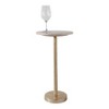 Elegant End Table, Side Table, or Small Night Stand for Room Decor - Bold Hammered Metal Bedside Table with Polished Marble Top for Small Spaces - 3 of 4