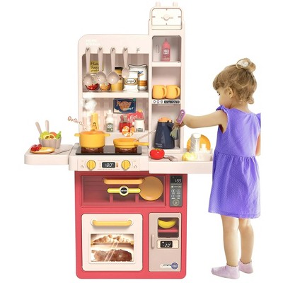 SUGIFT Kids Kitchen Playset, Pretend Play Kitchen with Sounds and Lights