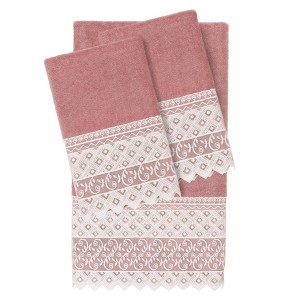 Linum Home Textiles 100% Turkish Cotton AIDEN Embellished Towel Set - 1 of 2