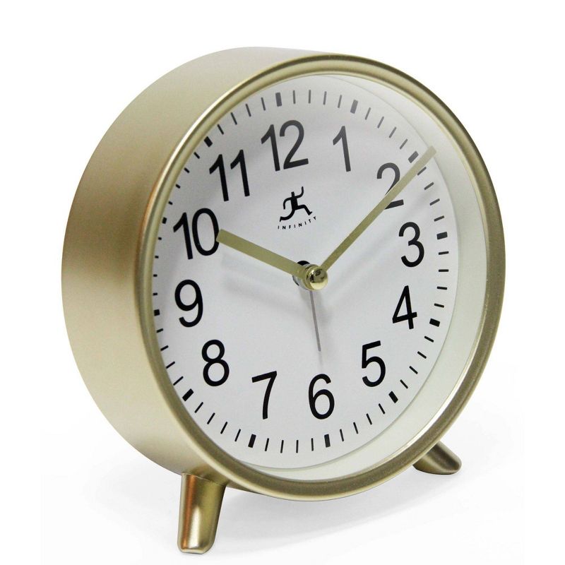 6&#34; Tabletop Alarm Clock Matte Gold - Infinity Instruments, 4 of 11