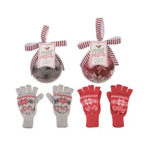 Transpac Snowflake Mittens Acrylic Ball Ornament Set of 2 Christmas Home Decorations - 1 of 1